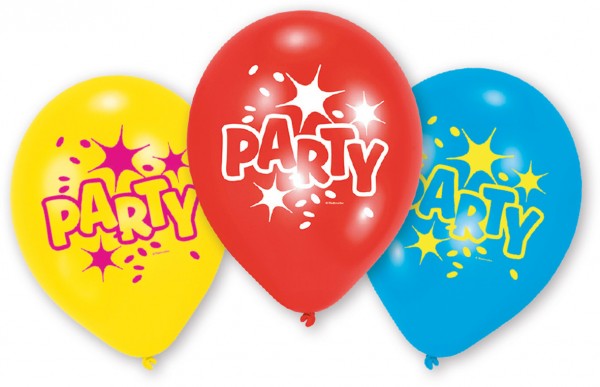 6 Party Spaß Latexballons 23cm