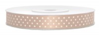 Preview: 25m satin gift ribbon light salmon dotted 12mm wide