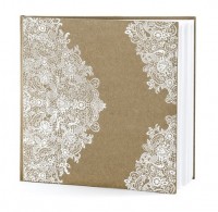 Preview: Guest book White Boho Patterns 21 x 19.7cm