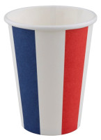 8 paper cups blue-white-red 250ml