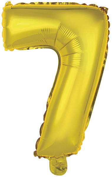 Zahl 7 goldener Folienballon 40cm