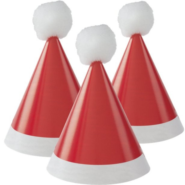 8 Mini Weihnachtsmann Partyhüte