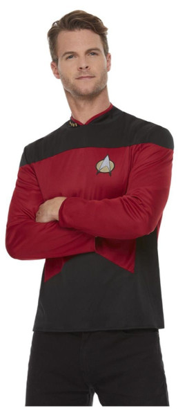 Czerwona koszula mundurowa Star Trek nowej generacji dla mężczyzn
