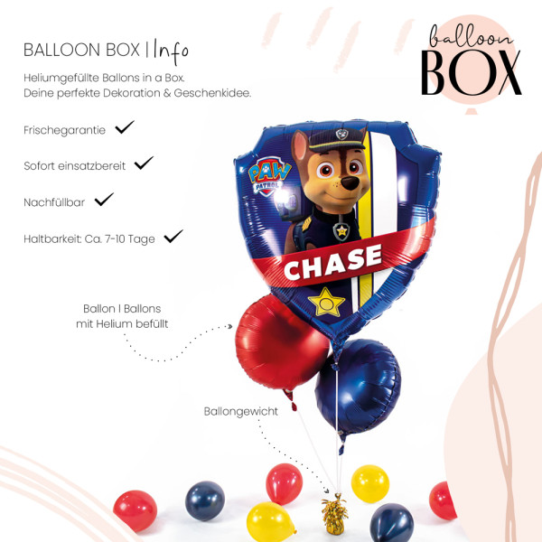 XL Heliumballon in der Box 3-teiliges Set Paw Patrol Chase 3