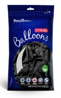 50 ballons métalliques Partystar noir 27cm