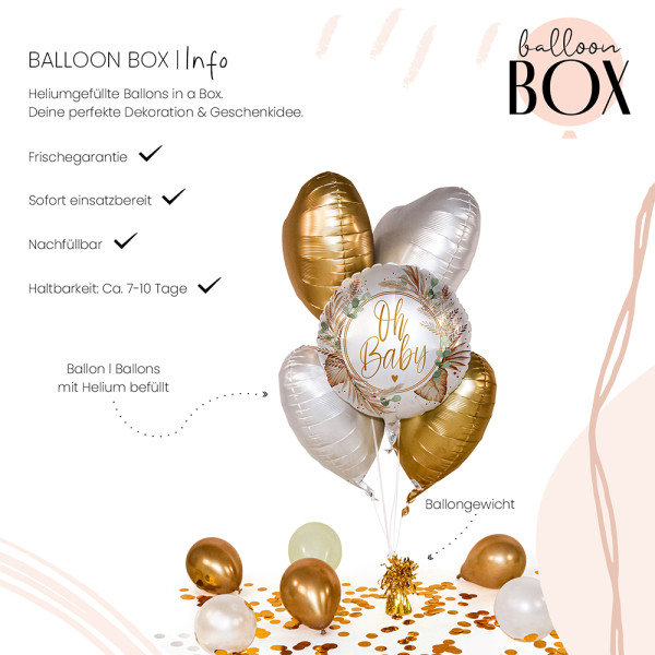 Heliumballon in der Box Oh Baby Botanic Birth