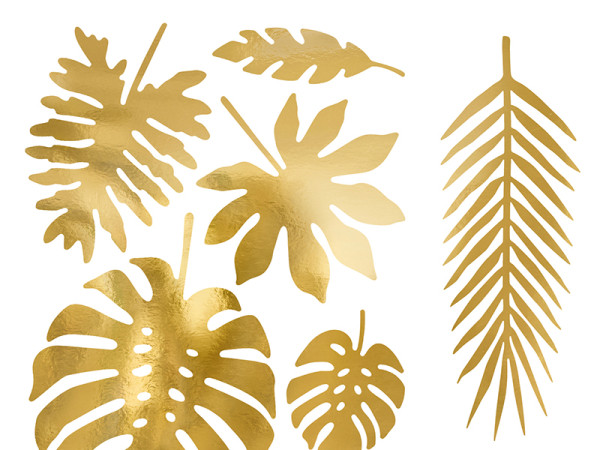 21 tropikalna dekoracja liście palmowe złoto 3