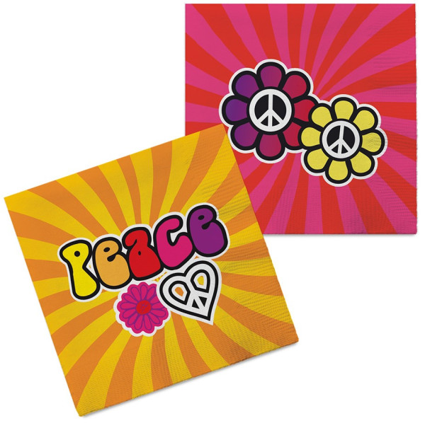 20 napkins Hippie Peace 33cm