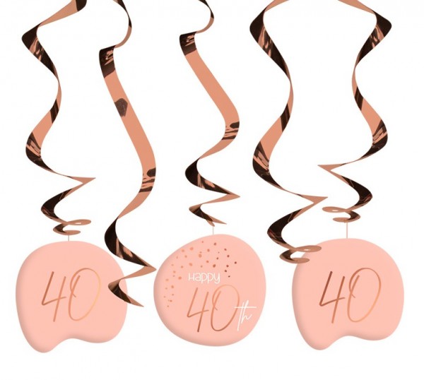 Decorazioni pendenti per il 40 ° compleanno 5 pezzi eleganti arrossiti in oro rosa