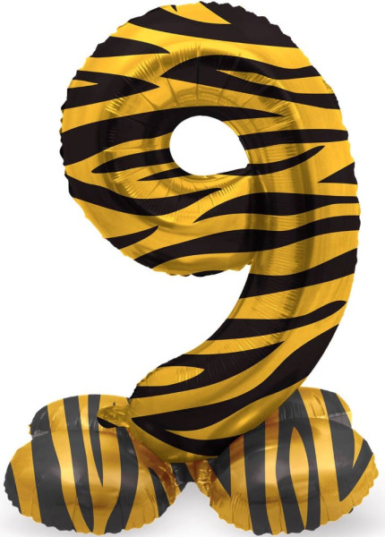 Standing Number 9 Balloon Tiger 72cm