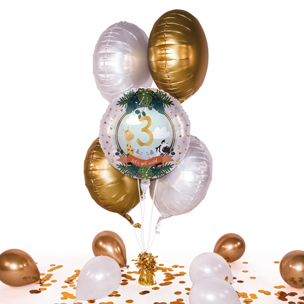 Heliumballon in der Box Jungle Friends - Drei