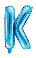 Oversigt: Folieballon K azurblå 35 cm