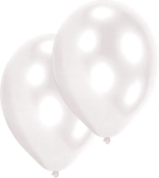 10er Set Luftballons Weiß 25 cm