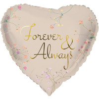 Foil balloon heart Forever and Always 45cm