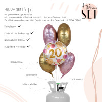 Vorschau: Shiny Dots 20 Ballonbouquet-Set mit Heliumbehälter