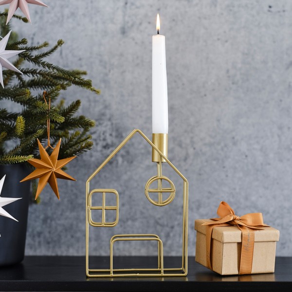 Metallhaus Kerzenständer 20cm
