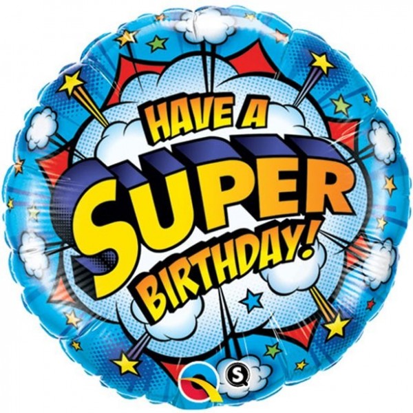 Ballon super anniversaire en aluminium 46cm