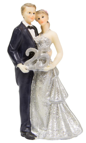 Decoratie figuur droompaar zilveren bruiloft
