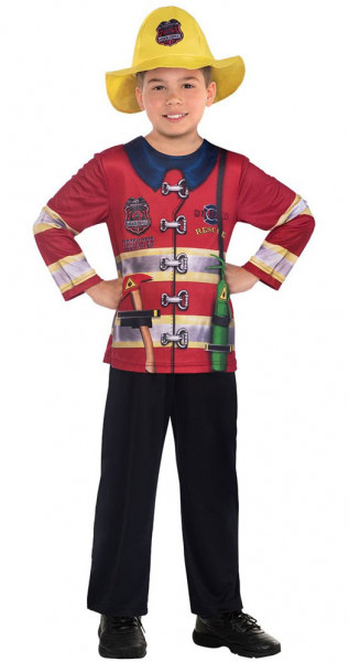 Recycled fireman costume for children