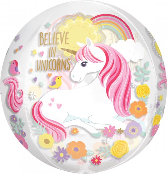 Orbz Folienballon Believe in Unicorns