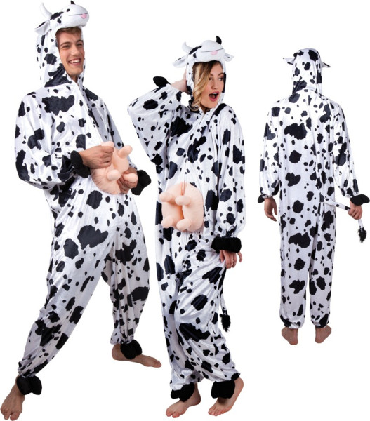 Unisex plush cow costume