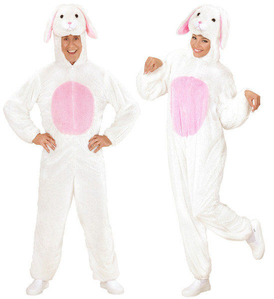 Fluffy konijnen jumpsuit wit