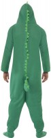 Preview: Jumpsuit crocodile costume with hood unisex green