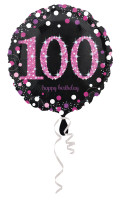 Pink 100th Birthday foil balloon 43cm