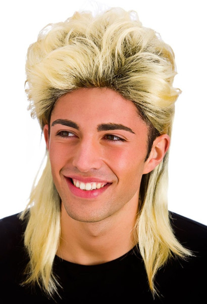 Blond mullet peruk Mike