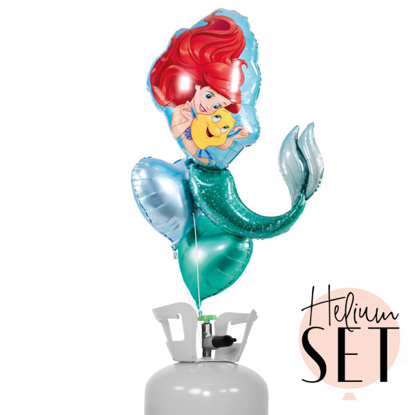 Little Mermaid Arielle Ballonbouquet-Set mit Heliumbehälter