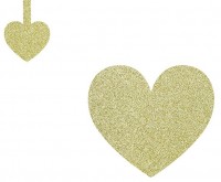 Aperçu: 8 coeurs dorés dispersés Coeurs étincelants