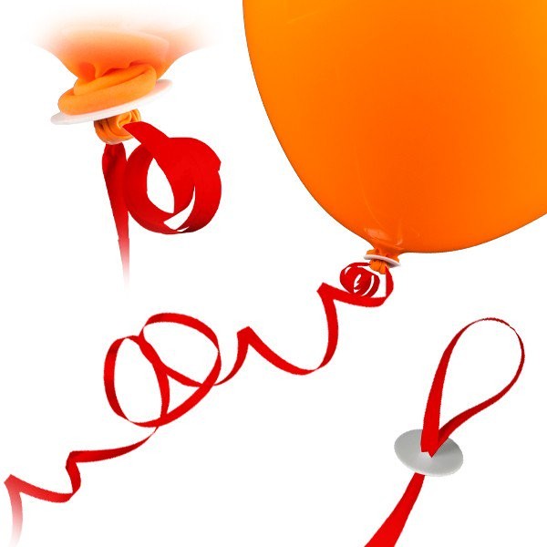 100 ballongspännen med band - röd
