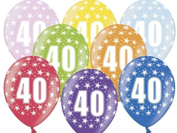 50 kolorowych balonów 40. urodziny