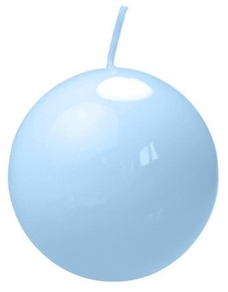 10 candele a sfera Shiny Baby Blue 6cm