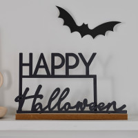 Preview: Happy Halloween lettering black metal