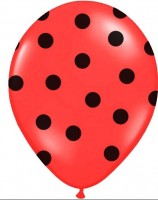 Preview: 50 dotted balloons poppy red 30cm