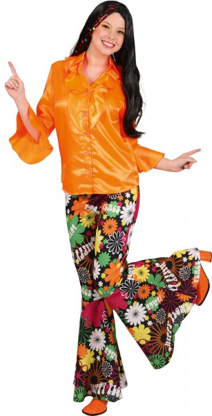 Pantalon évasé hippie pour femme coloré