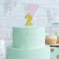 Preview: Golden Mix & Match number 2 cake candle 6cm