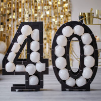 Preview: Balloon stand black and white number 40
