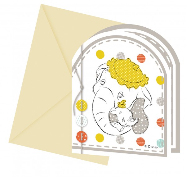 6 tarjetas de invitación para baby shower de Disney Sweet Child
