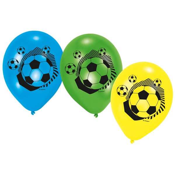 6 Fußball Party Luftballons 23cm