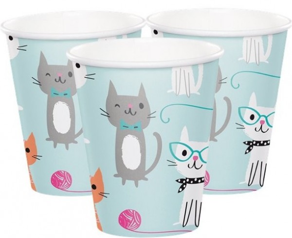 8 cats hotel paper cups 255ml
