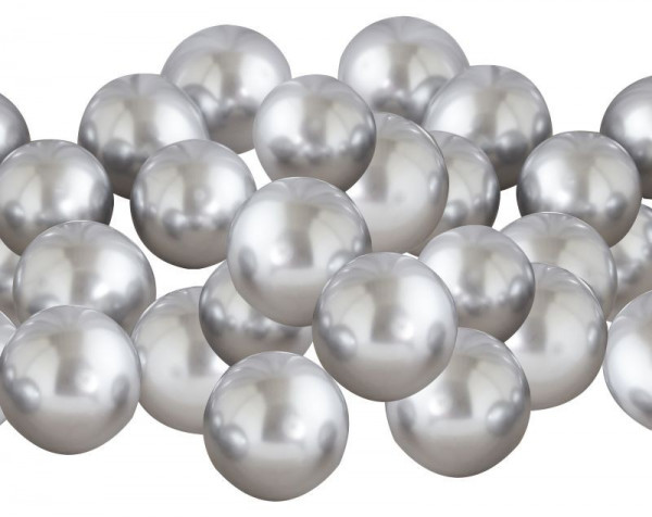 40 eko balonów lateksowych srebrnych