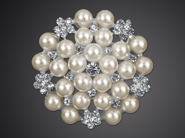 2 decorative pearl brooches 45mm