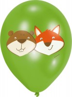 Preview: 6 balloons fox & beaver 28cm