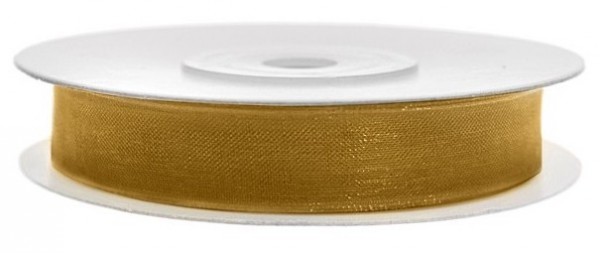 25m Geschenkband Gold Chiffon-Optik
