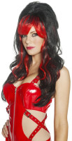 Preview: Halloween wig long hair wild black red pony