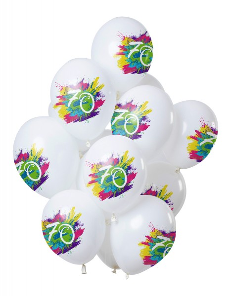 70th birthday 12 latex balloons Color Splash