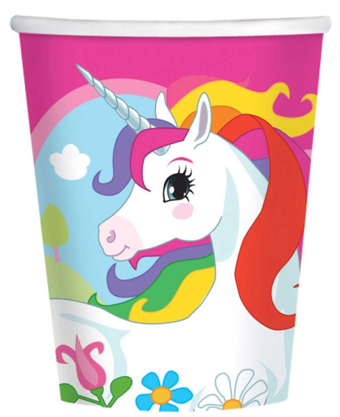 8 tazas de unicornio mágico Rainbow Sparkle 250ml