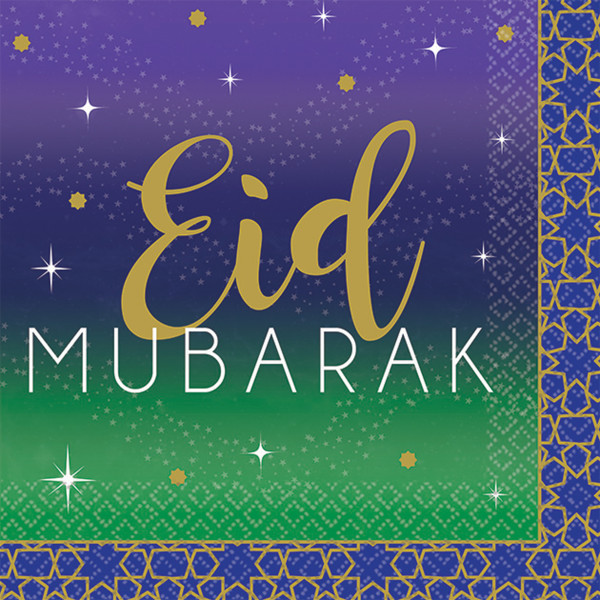 16 servilletas Eid Mubarak 25 x 25cm